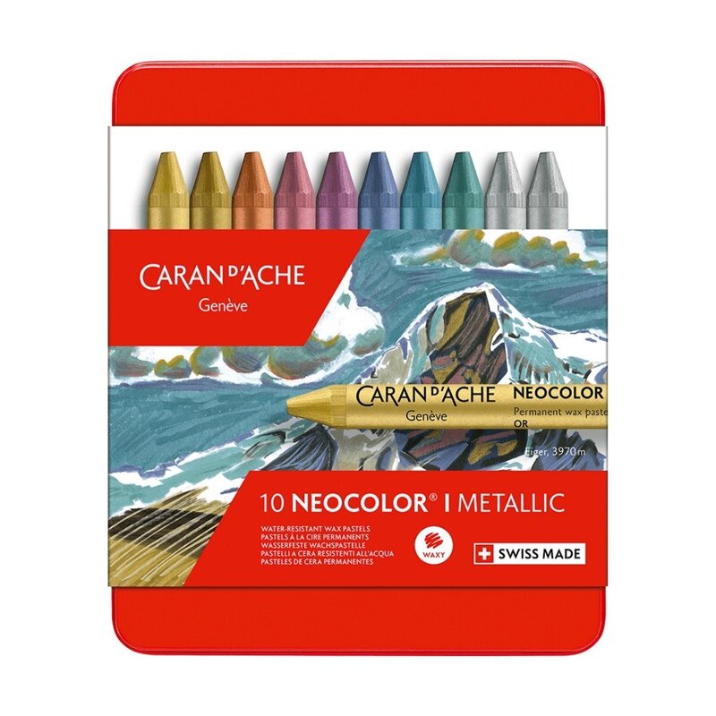 Caja de 10 pasteles met licos NEOCOLOR Caran d'Ache